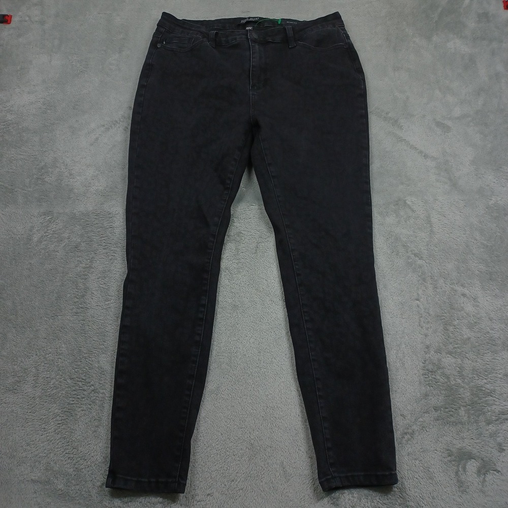 Judy Blue Jeans Womens 32 Black‎ Denim Skinny Fit Distressed Preppy Modern